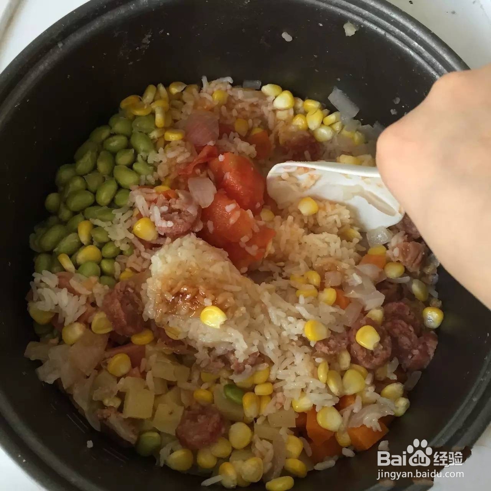 七彩焖饭怎么做