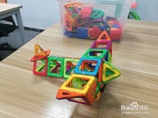 磁力积木玩具教程教学玩法搭法图解之飞机