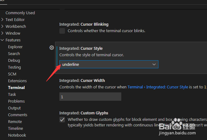 Visual Studio Code怎么设置光标样式为块