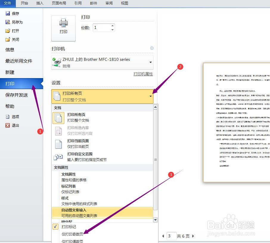 双面打印多页的WORD文档