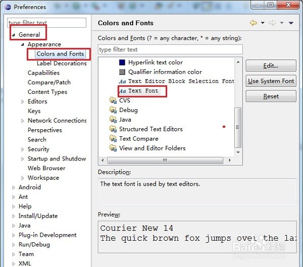 eclipse怎么修改字体的大小