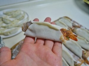 酥酥脆脆的鲜虾锅贴