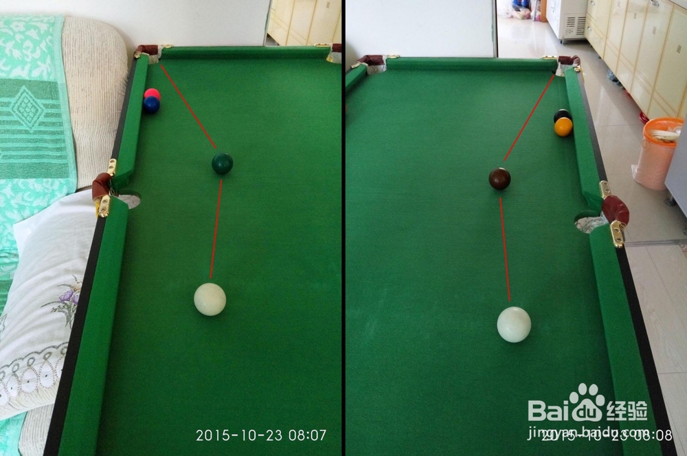 用最低成本练习台球进球点记忆和击球姿势方法