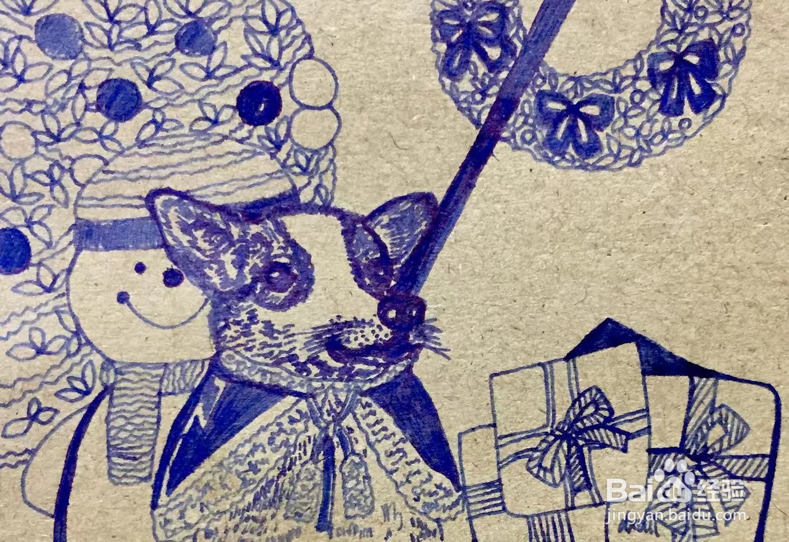 插画教程之圣诞节树下的柯基犬