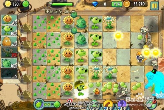 植物大战僵尸2中文版神秘埃及第四关：[1]一星