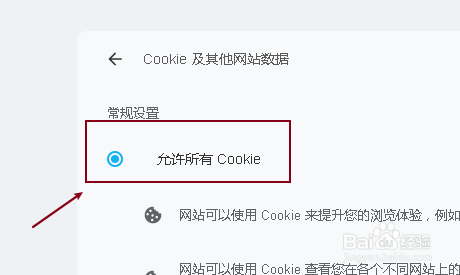 联想浏览器设置允许所有Cookie