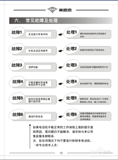美思奇HCD2968-2056-F169-118电话机说明书