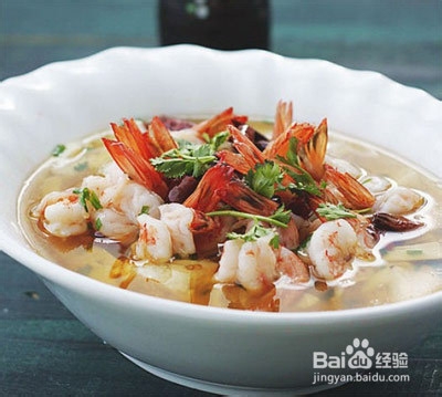 美味沸腾水煮豆花虾的做法