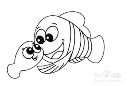 小丑鱼妈妈和它的孩子简笔画教程
