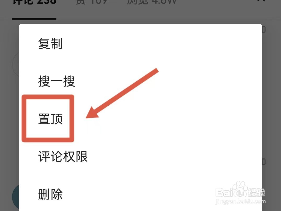 抖音怎样置顶自己的评论