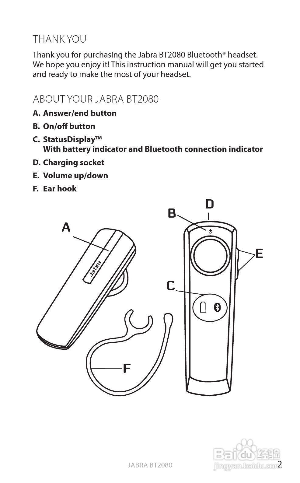 捷波朗BT2080蓝牙耳机使用说明书:[1]