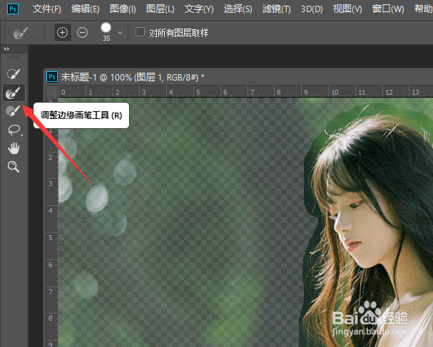 PS利用抽出工具抠图照片中人物头发丝