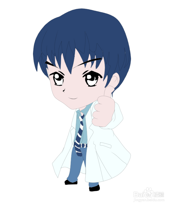 简笔画---Q版白大褂帅医生的画法