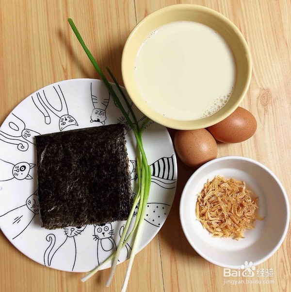海米海苔豆浆蒸水蛋