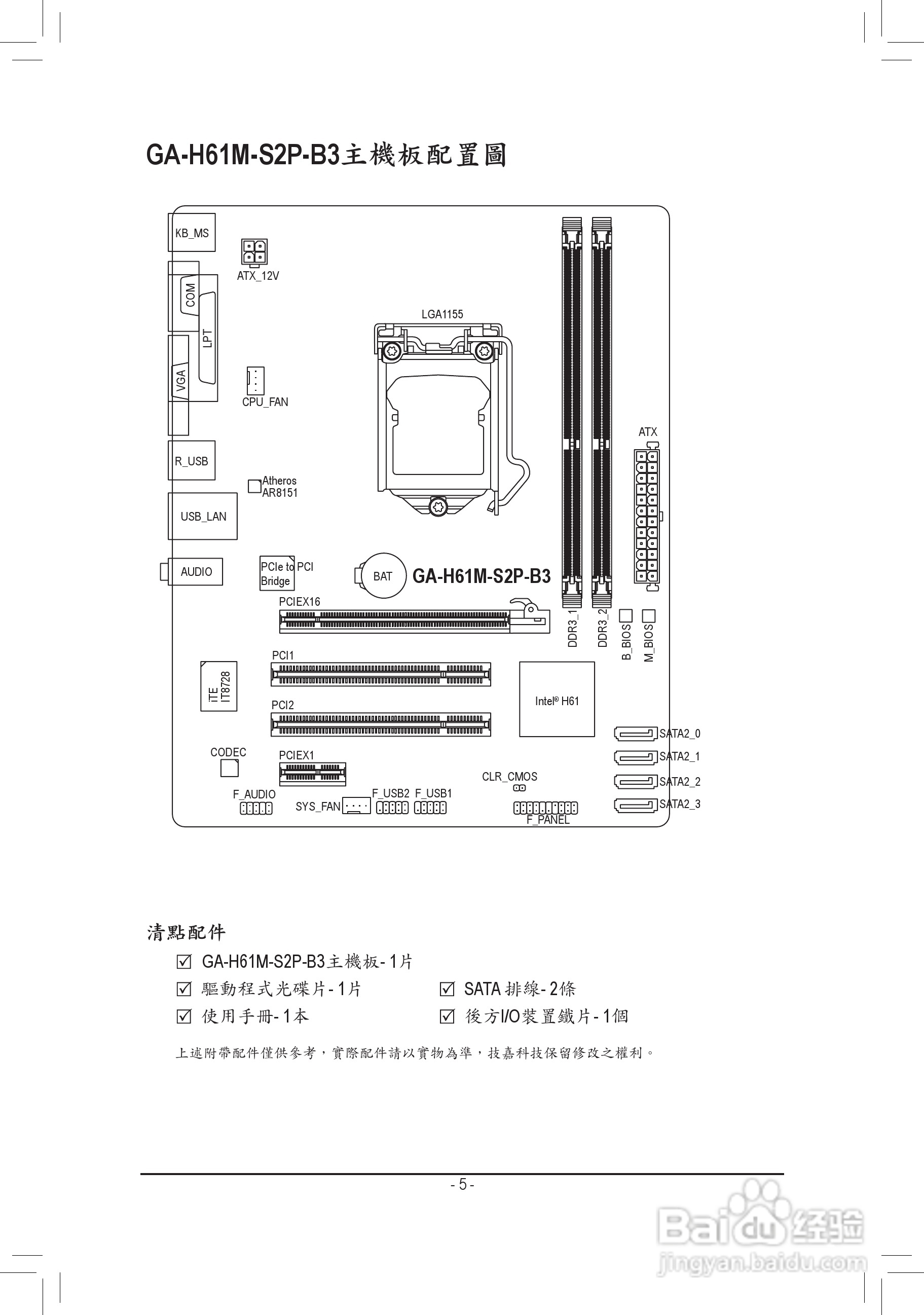 技嘉 GA-H61M-S2P-B3主板使用手册:[1]