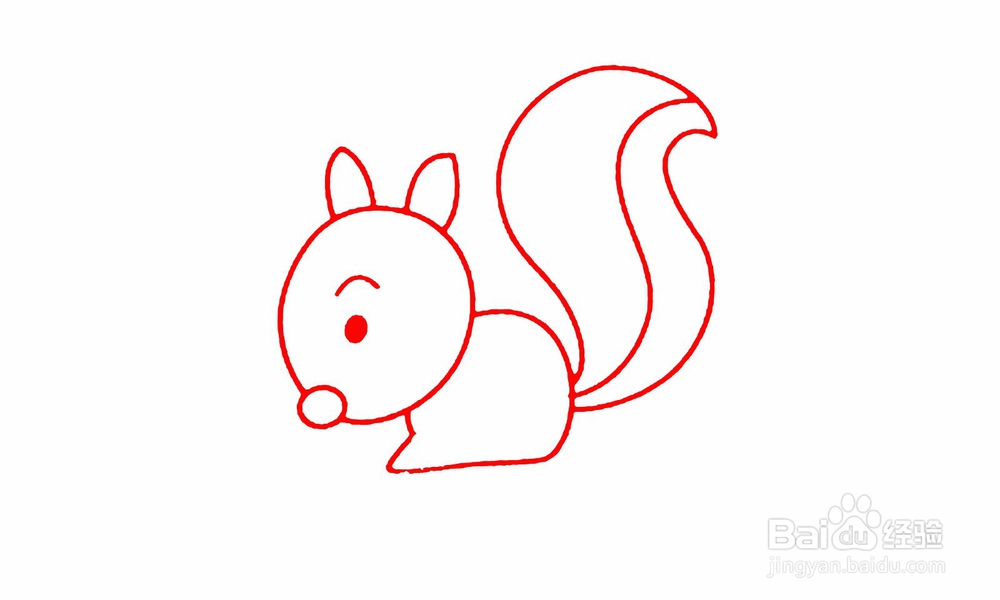 今天教大家画出一只松鼠简笔画