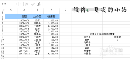 Excel分别统计总量