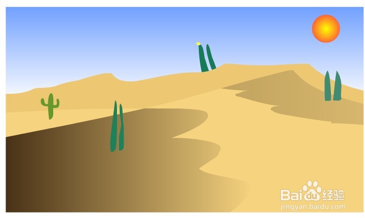 flash绘制炎热沙漠的场景