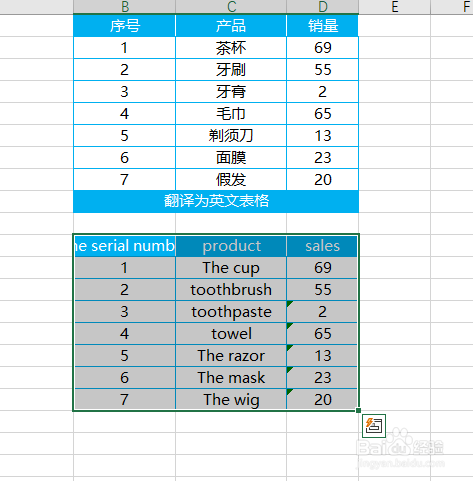 excel如何快速将表格转换为英文?