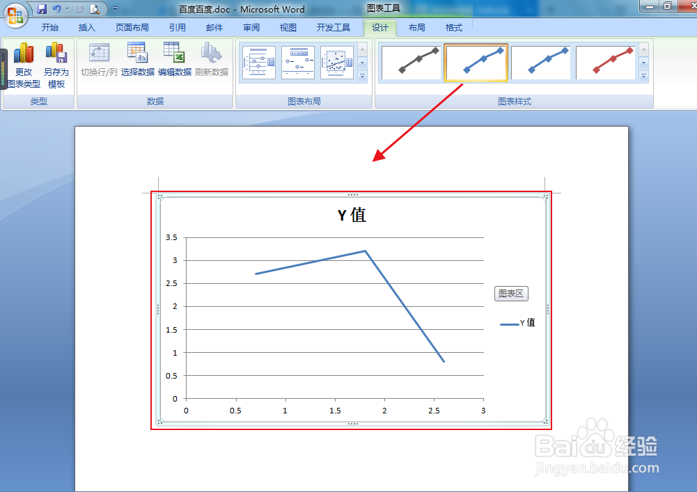 word文档如何更改带直线的散点图样式