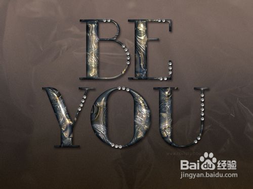 Photoshop制作华丽的镶宝石金属字