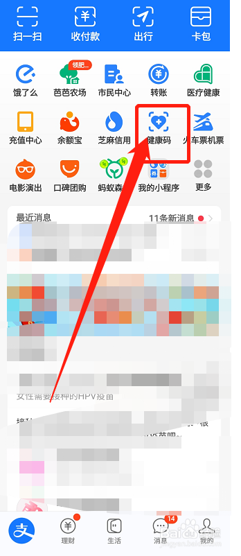 支付宝健康码如何显示全名和身份证号