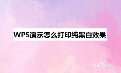 WPS演示怎么打印纯黑白效果