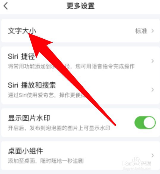 爱奇艺文字大小在哪里设置