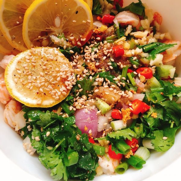 酸辣柠檬拌虾仁