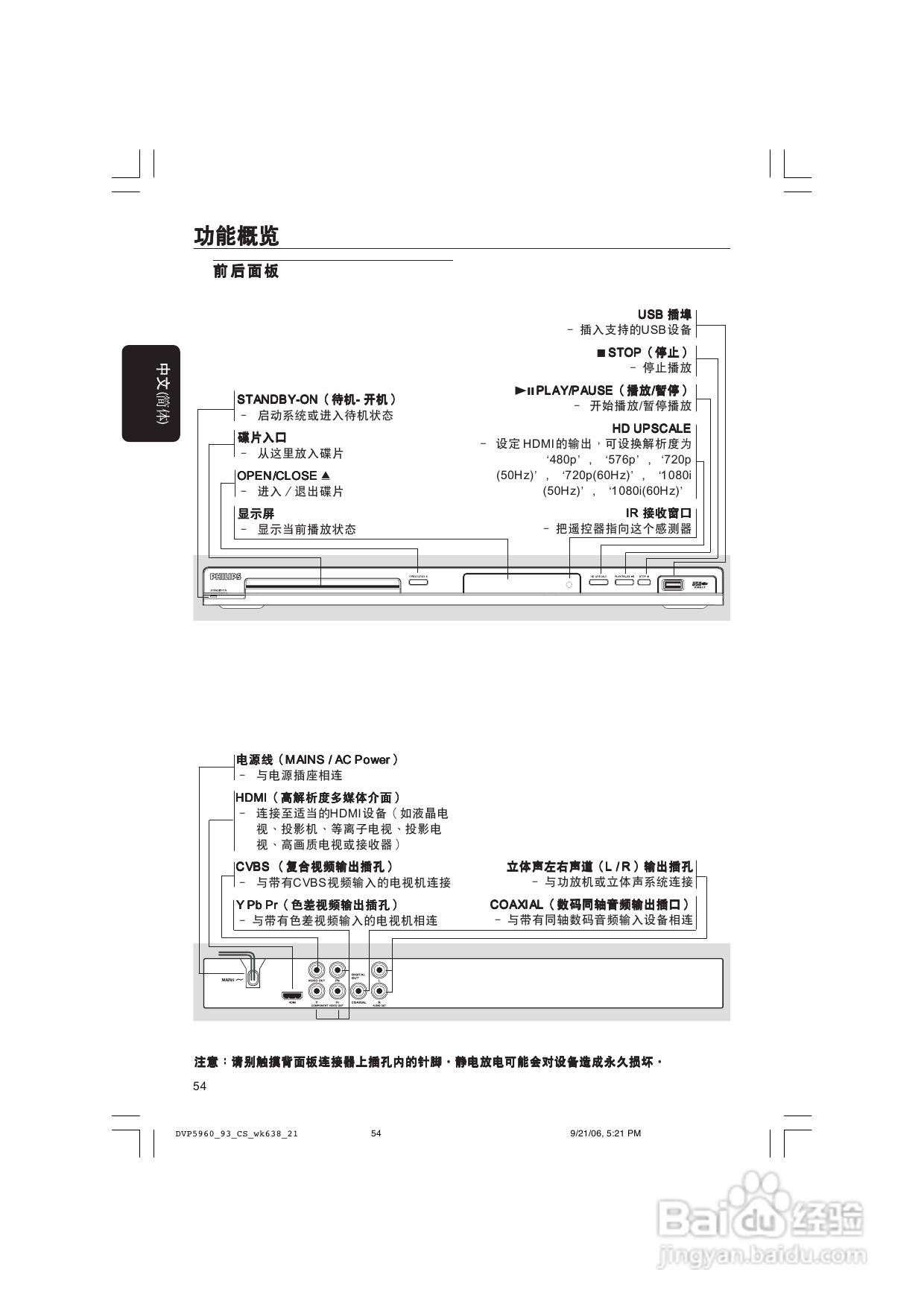 飞利浦DVP5960/93 DVD播放机使用说明书:[1]