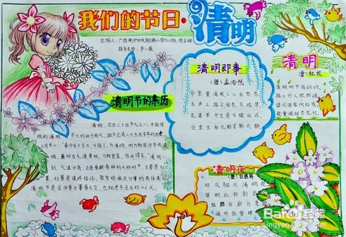 2020年清明节手抄报怎样画