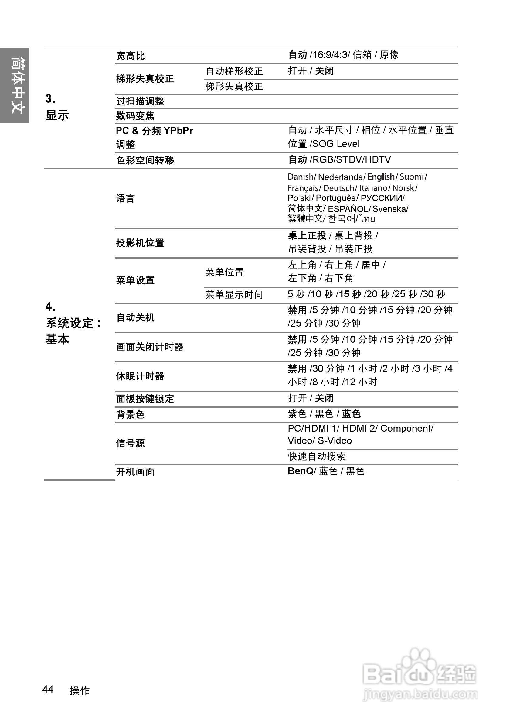明基W1000+投影机使用说明书:[5]