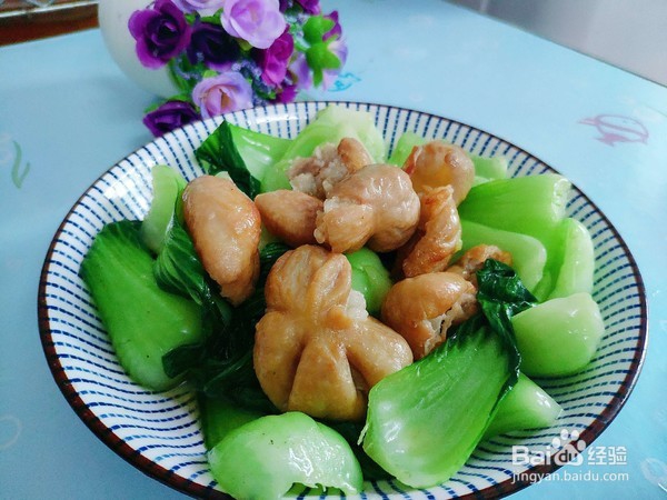 家常菜青菜炒猪大肠