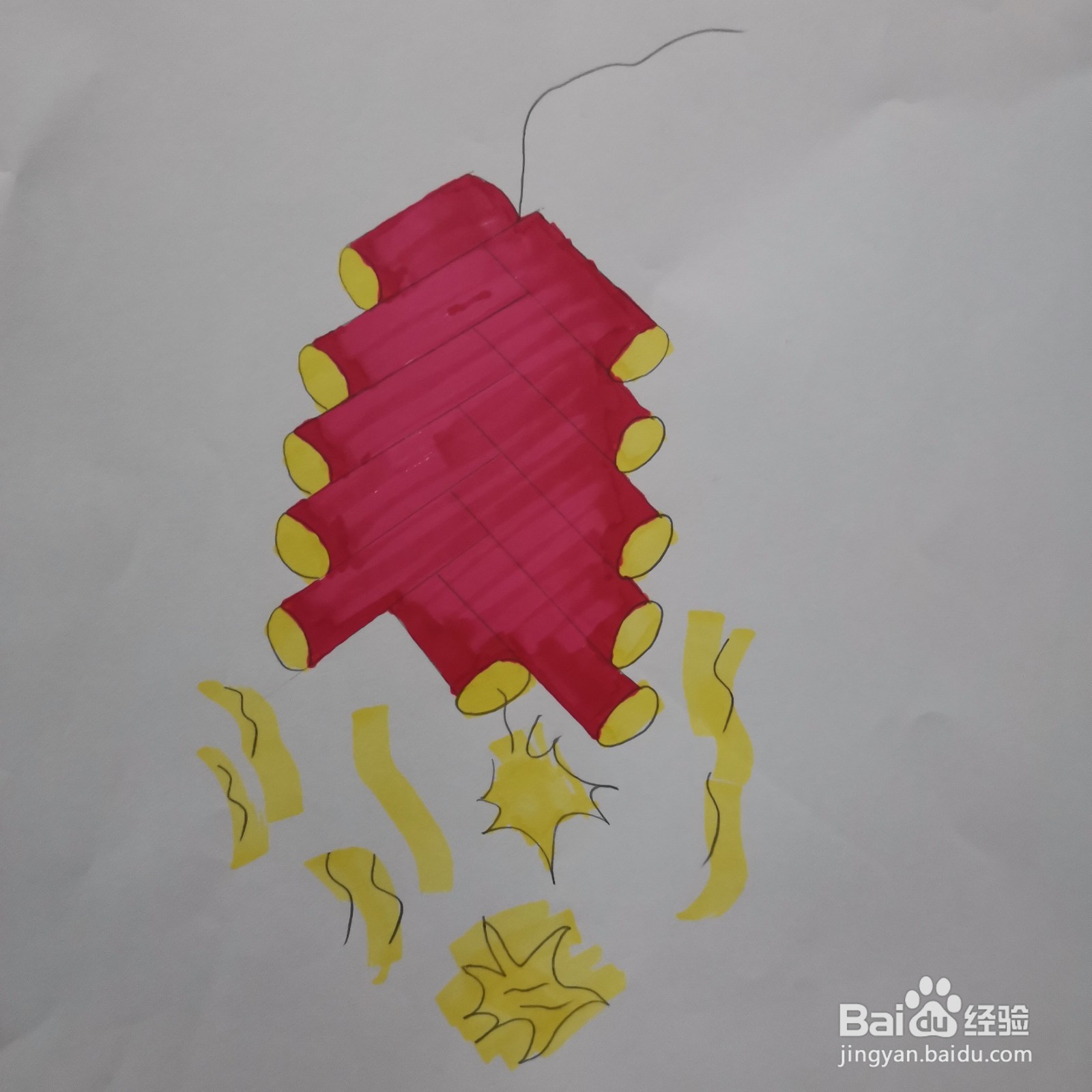 鞭炮的简单画法