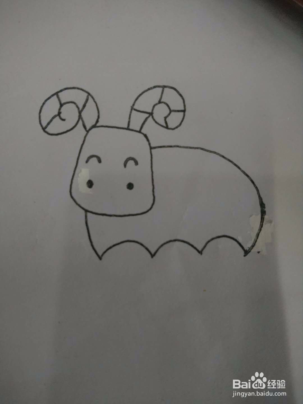 怎样画一只温顺的小山羊简笔画?