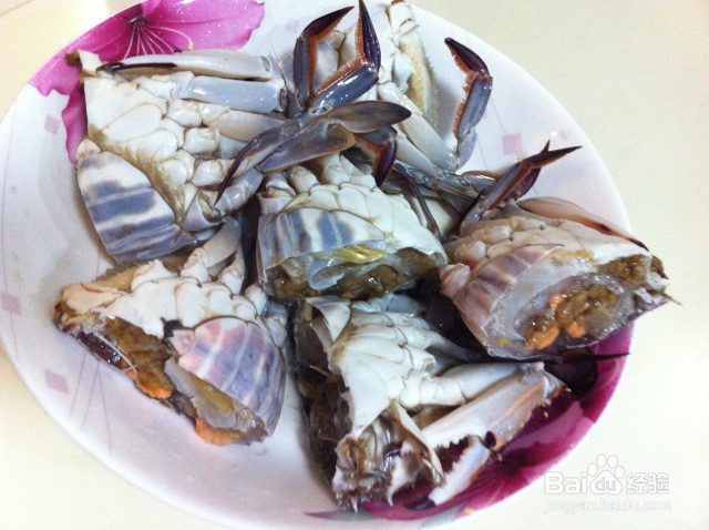 对半煎梭子蟹的做法