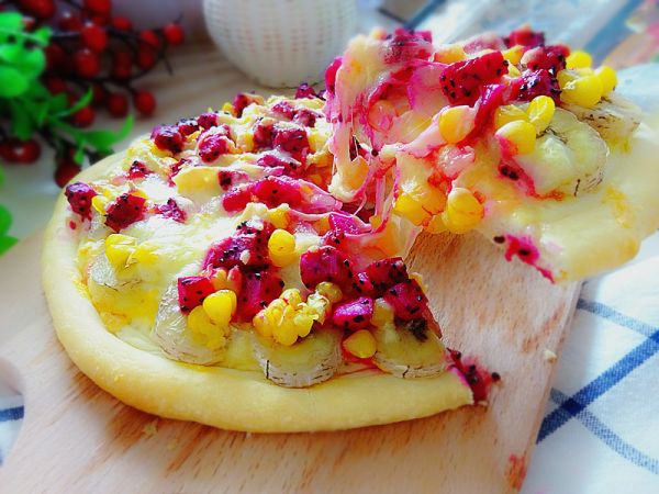 香甜清爽双拼水果披萨