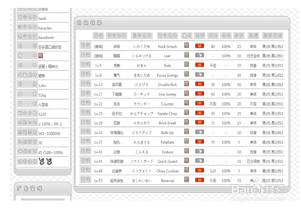 口袋妖怪黑白教您选出色精灵：[7]格斗系篇
