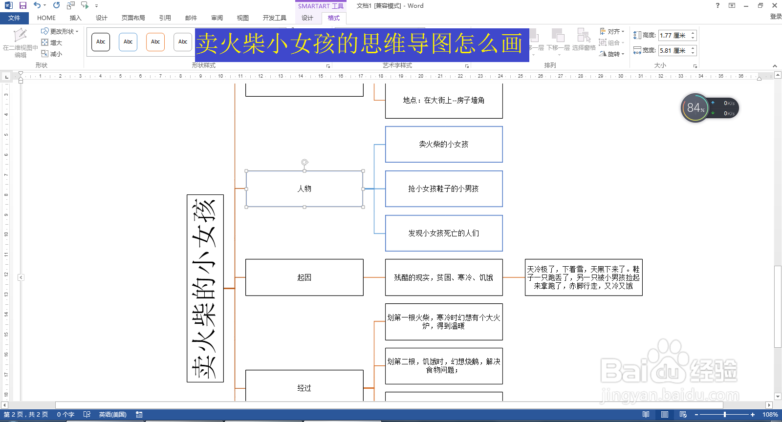 卖火柴小女孩的思维导图怎么画