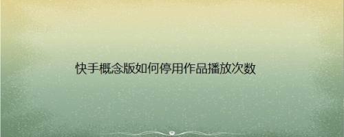 快手概念版如何停用作品播放次数