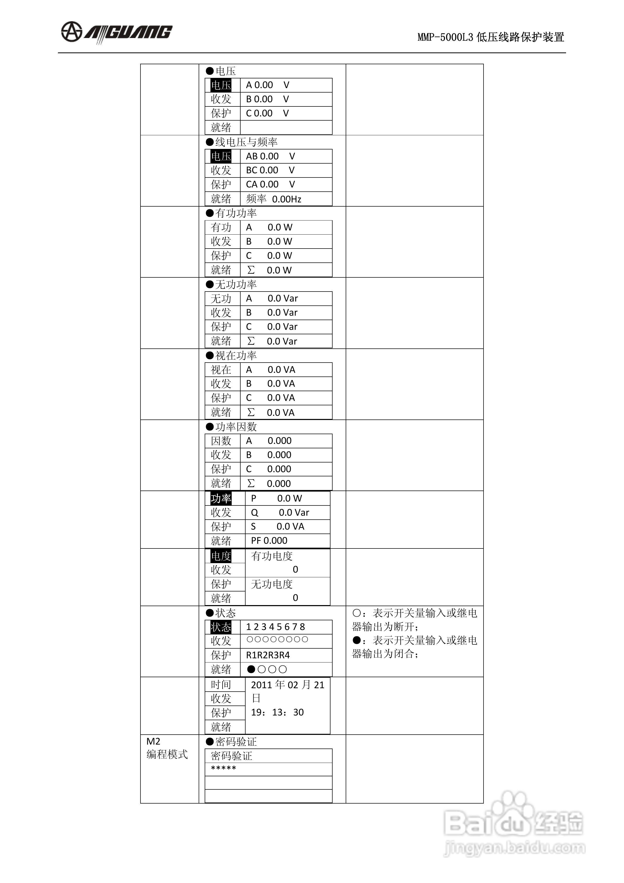 爱光MMP-5000L3低压线路保护装置说明书:[2]