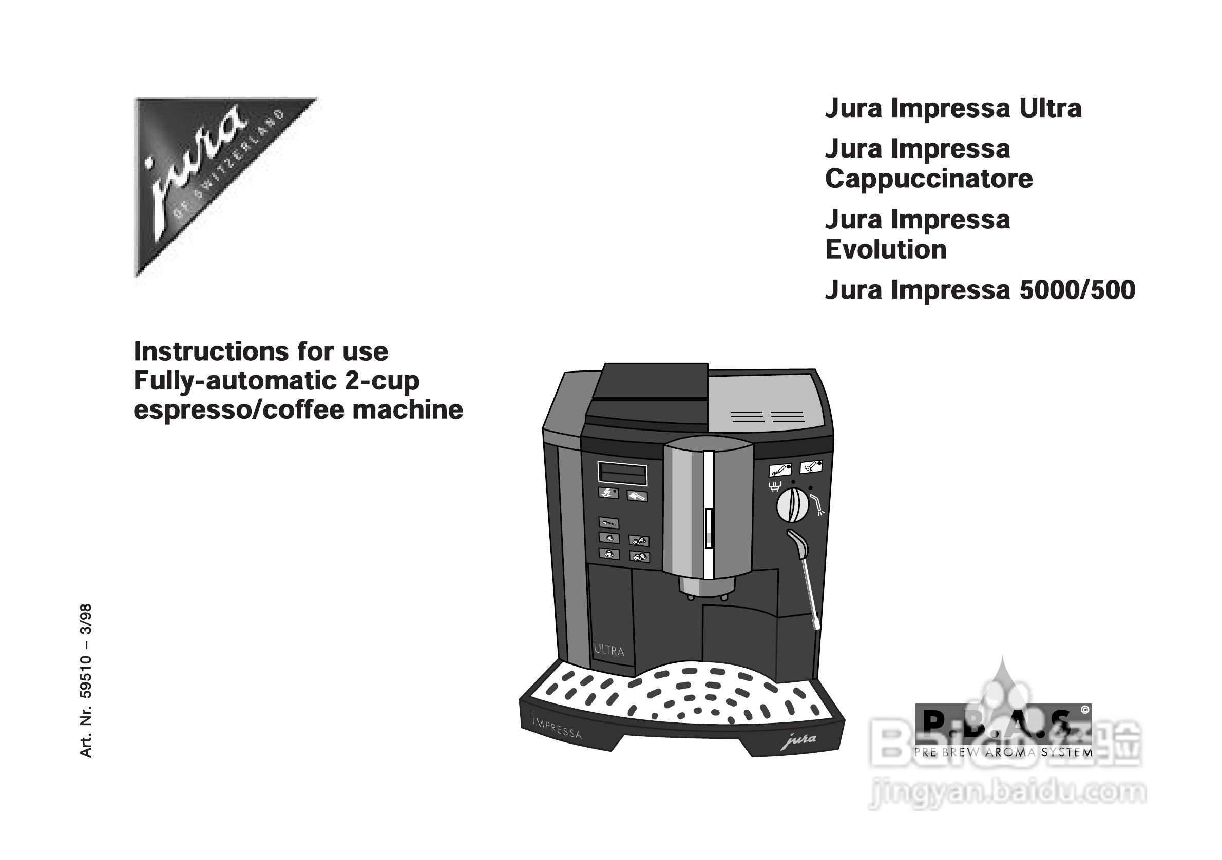 JURA IMPRESSA 5000咖啡机使用手册:[1]