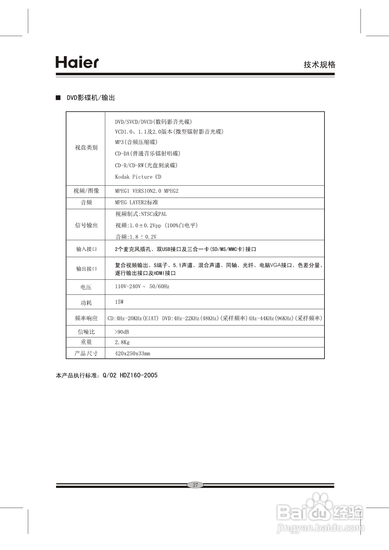 海尔H981 DVD播放机说明书:[2]