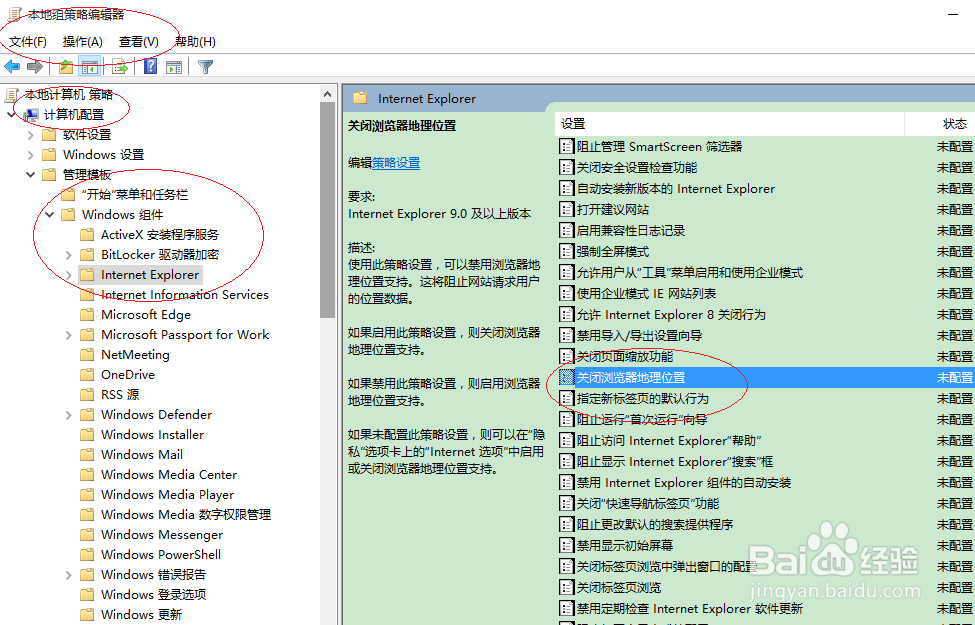 Windows 10如何关闭浏览器地理位置