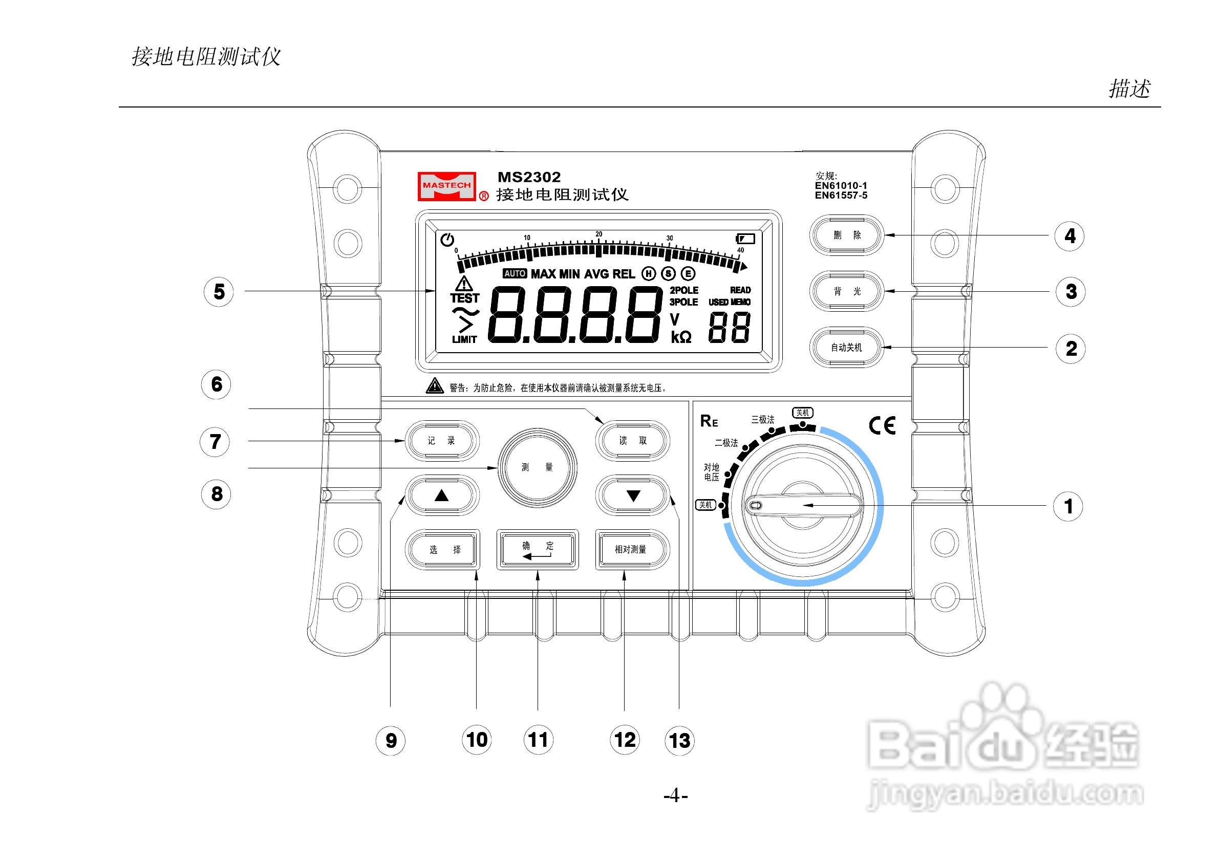 华仪MS2302接地电阻测试仪使用说明书:[1]