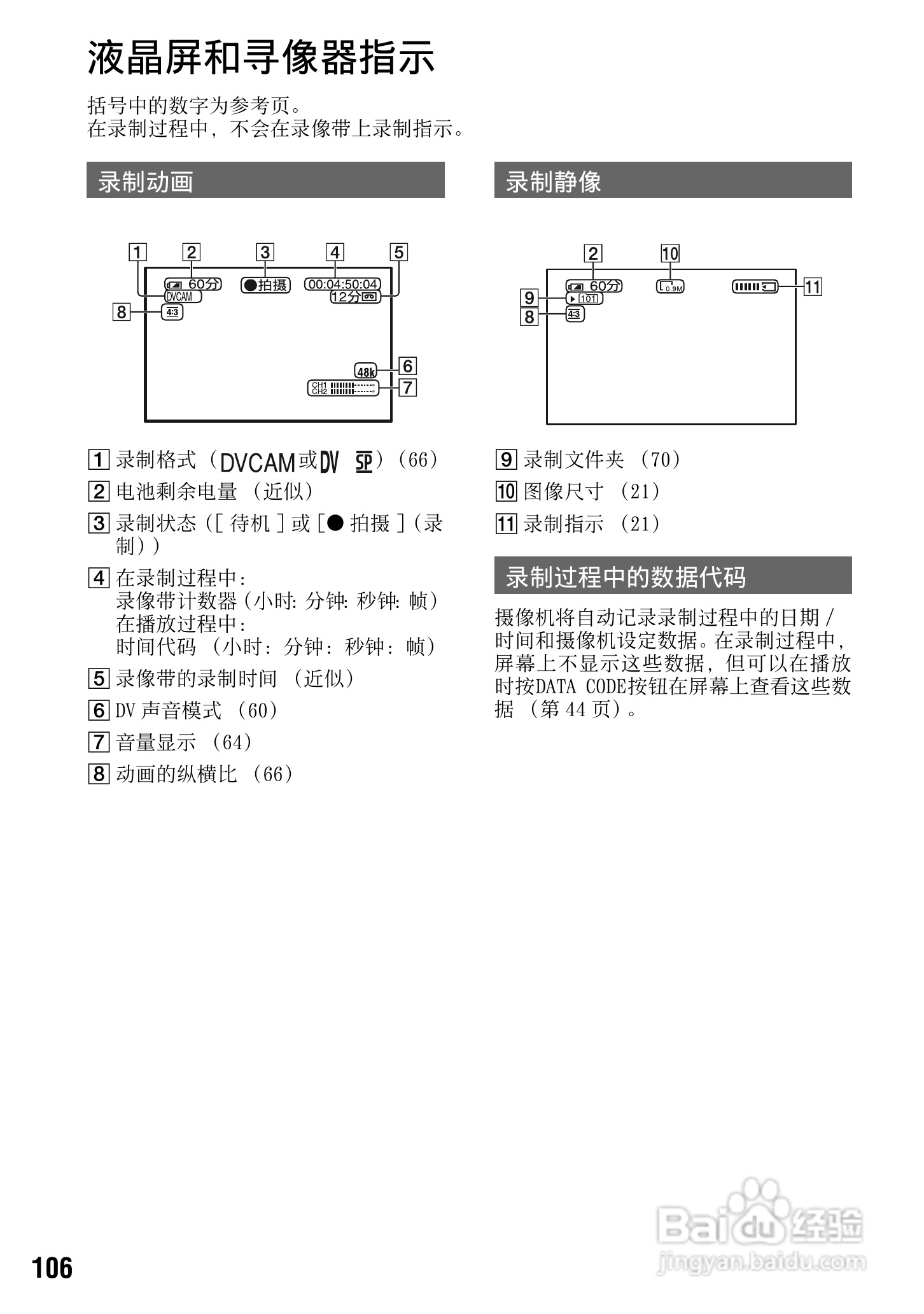 索尼DSR-PD198P数码摄像机使用说明书:[11]