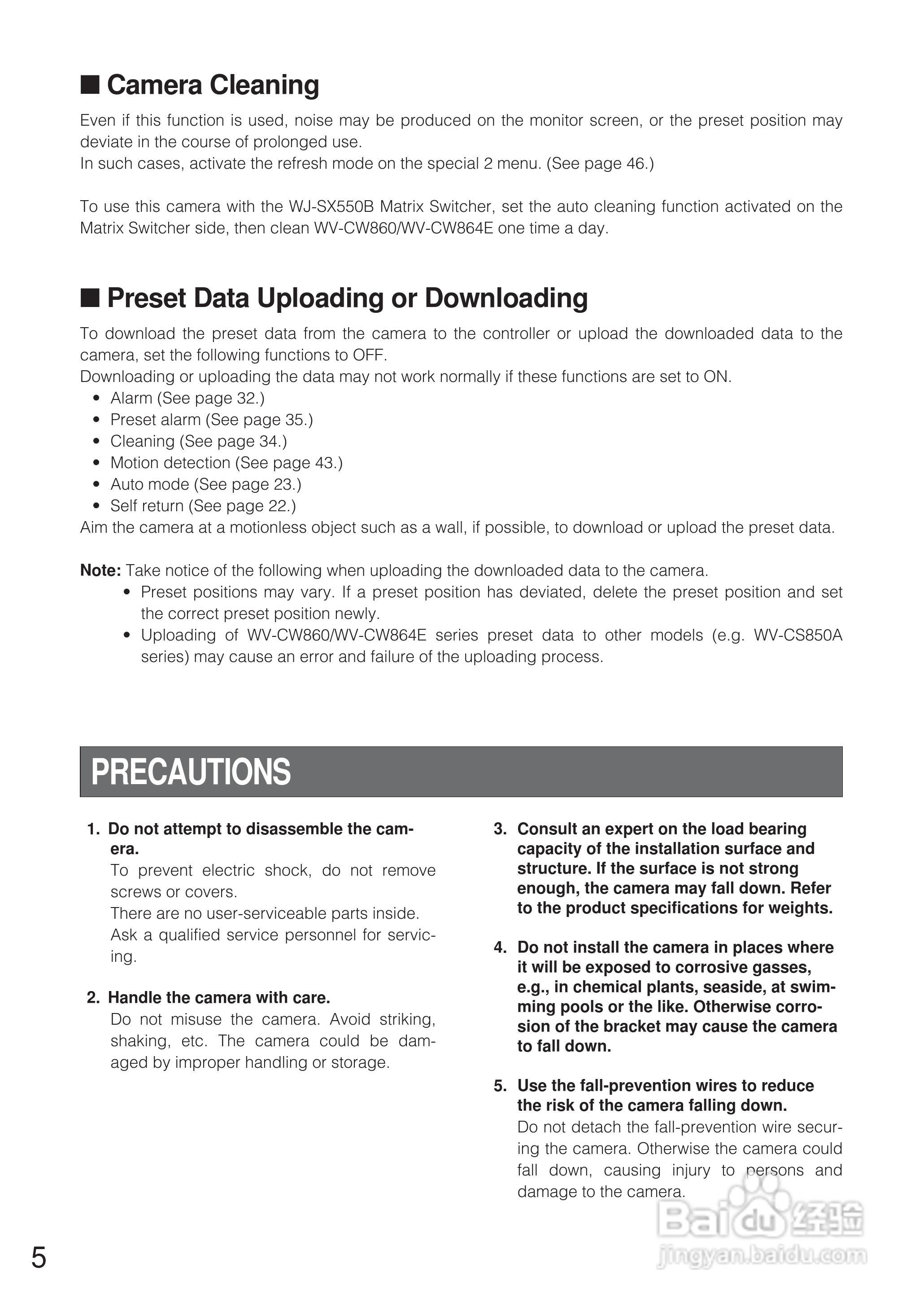 松下WV-CW864E彩色闭路监控摄像机使用说明书:[1]