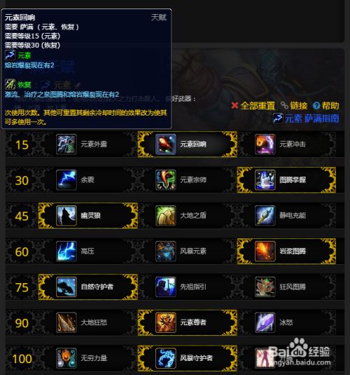 魔兽世界8 0元素萨满天赋怎么点 百度经验