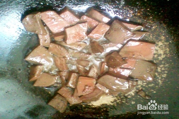 莴苣叶炒猪血------营养美味