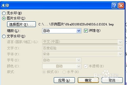word2007设置水印